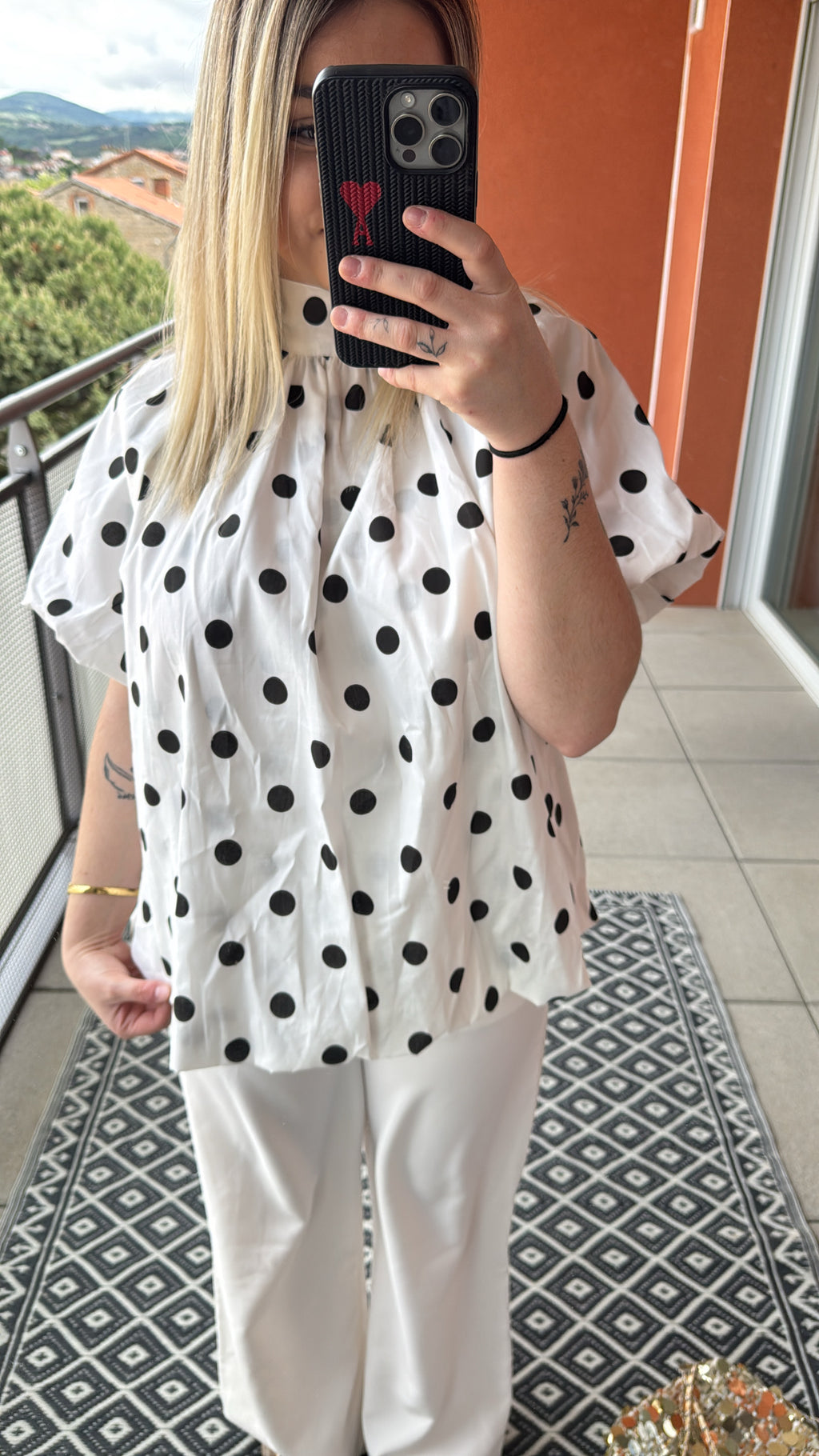 Blouse à pois