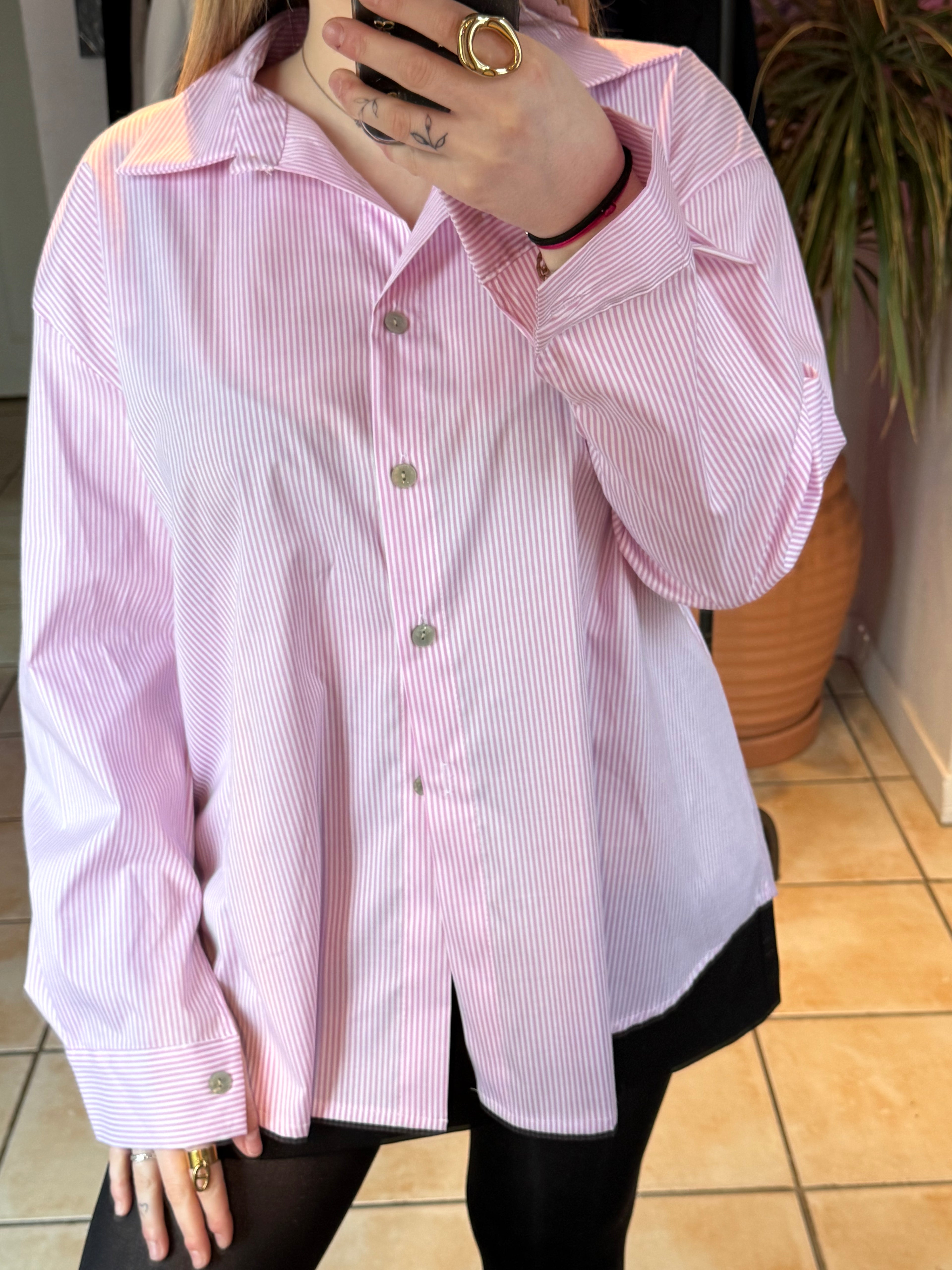 Chemise à rayures cœur ￼